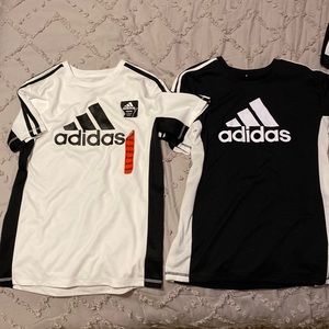 NWOT Adidas boys medium size 1012 shirts black and white
